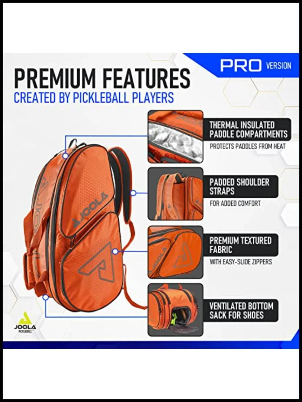 Pickleball Backpack Duffle Bag with Insulated Pockets for 4+ Paddles